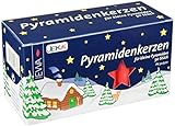 JEKA Pyramidenkerzen klein, rot ca. 14 x 74 mm 50 Stück/Pack, Weihnachtskerzen, Adventskerzen, Christbaumkerzen, Baumkerzen, Kerzen Unparfümiert