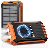 Apkezel Solar Powerbank Outdoor, 26800mAh Solar Ladegerät mit 6 Ausgänge und 4 Eingänge, 15W Schnelllade Solar Charger mit kabellosem Laden, Wasserdicht Camping Powerbank für Handy und Tablets