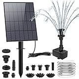 AISITIN DIY Solar Springbrunnen 3.5W, Upgrade Teichpumpe mit 1.5m Wasserleitung und Feste Pfähle Solarbrunnen mit 19 Fontänenstile Wasserpumpe für Garten,Teich,Vogelbad,Wasserspiel