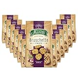 Maretti Bruschette Knoblauch Cracker (14x150g), Brotchips mit geröstetem Knoblauch Geschmack, köstliche Bruschette Chips im Ofen gebacken