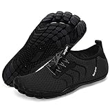 Racqua Water Shoes Quick Dry Barefoot Beach Aqua Sport Swim Surf Pool Hiking Diving Walking for Men Women Black 12