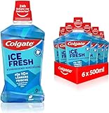 Colgate Mundspülung Ice Fresh 6x500 ml – für sofortige & anhaltende Frische – antibakterielle Mund- und Zahnreinigung ohne Alkohol** für optimalen Schutz