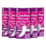 CAREFREE Slipeinlagen Plus Long ohne Duft (5 x 40 Stück), super saugstark, um Flüssigkeiten sofort einzuschließen, Größe Plus Long