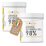 Arnika-Gel 550 ml, Arnika für Pferde, Anwendung beim Menschen 98%, Extrem-Salbe mit Vitamin E, Minze und Lavendel, 100% Made in Italy – FITOATTIVI 2 x 550 ml