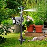 Wasserstrahl Tiervertreiber, Garten Solar Sprinkler Tier Repeller, mit 3 Zeitmodi Einstellbarer Sprühwinkel und Sprühabstand, Katzenschreck Hunde Marder Waschbären Wildtiere