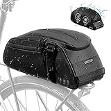 Eyein Fahrrad Gepäckträgertasche, 8L wasserdichte & reflektierend multifunktionaler Fahrradtaschen für Gepäckträger, Mehrere Fächer Umhängetasche Tragetasche für Pendler mit Regenschutz (Schwarz-8L)