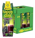 Rauch Happy Day Schwarze Johannisbeere | herb und aromtisch | mit viel Vitamin C und anderen wertvollen Nährstoffen | 6x 1l Tetra Prisma