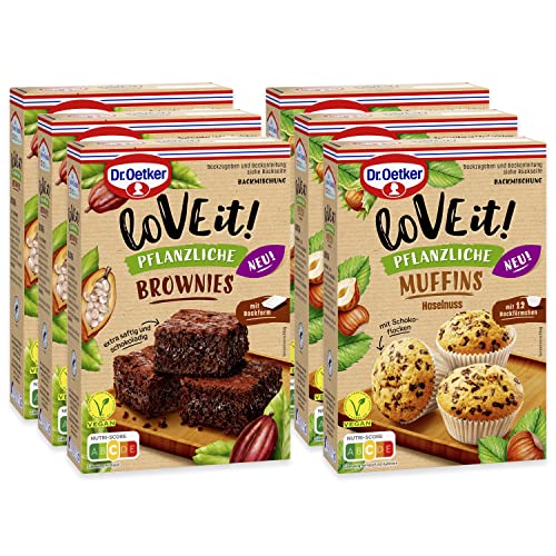 Dr. Oetker LoVe it! Pflanzliche Muffins & Brownies – Vegane Backmischungen 6er Probier-Set