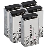 Ultralife 5er Set 9 V Lithium (SLM 9 V) Batterie Lithium 9-Volt