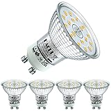 EACLL GU10 LED 4000K 4.9W Ersetzt 75W Halogen Leuchtmittel, 4er-Pack. Neutralweiss 585 Lumen Birnen, AC 230V Flimmerfrei Strahler, Abstrahlwinkel 120 Grad Spot, Nicht Dimmbar Reflektorlampen