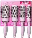 Bio Rundbürsten Set für Damen | recycelbare Rundbürste & Rundhaarbürste im Set für die Föhntrocknung | nachhaltige Geschenke von Lily England in Pink