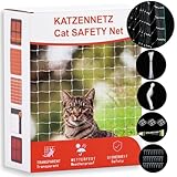 YIBINKI Katzennetz für Balkon,Transparent Netz,Ohne Bohren,Hochfest,Katzenschutznetz für Katzen zur Sicherung von Balkon, Terrassen, Fenstern, Dachluken, Türen (3x8 m)