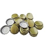 TRIXES 100 Stück 25 mm Kronkorken aus Metall in Gold, für die Heimbrauerei