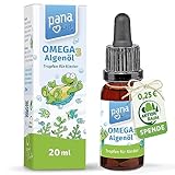 Omega 3 Tropfen für Kinder - ab 4 Jahren - 100% Vegan - 20 ml - mit DHA & EPA - Omega 3 Kinder aus Algenöl