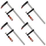 Rexxer Schraubzwingen 80×300 mm (4er Set) - Tischlerklemmen für Holzarbeiten, manuelle Druckregelung für präzises Klemmen, robust & langlebig