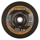 RHODIUS XTK70 | 25 Stück Ø 230 mm x 1,9 mm | Trennscheibe Metall | Extra dünn | für Winkelschleifer, Edelstahl, INOX, Stahl, Eisen, Hartmetall