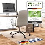 Bodenschutzmatte Bürostuhl - Bürostuhl Unterlage in milchweiß - Kratzfest - rutschfest - Made in Germany - 90 x 120 cm