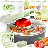 Gemüseschneider,Gemüsehobel ideal als Pommesschneider & Kartoffelschneider,Zwiebelschneider Gurkenhobel,Küchenhacker,Zwiebelhacker,Gemüseschneider,Julienne