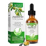 Jojobaöl bio für Haarwuchs,Jojobaöl Haare oil 100% Natürliche, Jojobaöl Haare Öl für Kopfhaut, Haare und Gesicht, Stimuliert das Haarwachstum 60ml