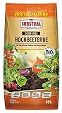 Substral Naturen Hochbeeterde Bio & torffrei, für alle Kräuter, Gemüse und Obstpflanzen im Hochbeet und im Garten, 50 L