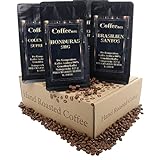 Coffeenes Arabica Kaffee Gemahlen 4 x 125 g - Gemahlener Kaffee - Kaffeepulver - 4 verschiedene Geschmacksrichtungen