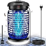 WUEAOA Insektenvernichter elektrisch mit LED Lampe, 4200V 15W UV Mückenlampe, Mückenabwehr IPX4 wasserdichte für Innen Außen, Fliegenfalle Mückenfalle für Mücken, Fliegen, Motten