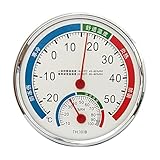 Thermometer und Hygrometer, 2 in 1 für den Außenbereich, Temperatur- und Luftfeuchtigkeitsanzeige, batteriebetriebene Präzisionsanzeige für Haus, Keller, Zimmer, Wohnzimmer, Schlafzimmer, Lagerung