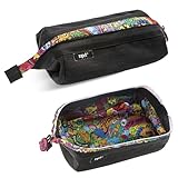 ZIPIT Lenny Federmäppchen / Großes Mäppchen für Schule und Büro / Etui, Kosmetiktasche mit breite Öffnung / Federmappe Schwarz