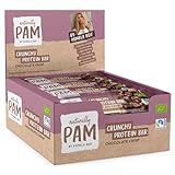 Naturally Pam Crunchy Protein Bar | High Protein Eiweißriegel Snack | Chocolate Crisp – 12 x 30g