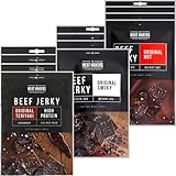 The Meat Makers - Original Smoky | Teriyaki | Hot Beef Jerky Snack Mix 300g (12x25g) - Getrocknetes Rindfleisch Beef Jerky Trocken Fleisch Trockenfleisch für Menschen.