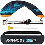 Wolkenstürmer® Paraflex Trainer 3-Leiner Lenkmatte 2.3 (türkis) - „Ready to Fly“ Kite Drachen inkl. Trainerbar - Trainer Kite - Windtrainer auch zum Mountainboard Fahren