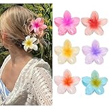 6 Stück Blumen Haarspangen, Flower Hair Claw Clips, Große Blumenförmige Krallenklammern, Rutschfest Blumen Haarklammern Große Klauen Haarspangen für Frauen dick/dünn Haar