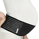 NEOtech Care Verstellbarer Umstandsbauchgurt - Leicht und atmungsaktiv - Stützband für schwangere Frauen (Schwarz, Reguläre Größe)