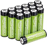 Amazon Basics AA-Batterien, wiederaufladbar, 2000 mAh, vorgeladen, 16 Stück