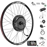 Varstrom 48V1000W E-Bike Umbausatz Hinterradmotor 27,5 Zoll mit EKD01 Mehrsprachig Display für Hinterrad Brushless Gearless Nabenmotor, Integrierte Controller, PAS Sensor