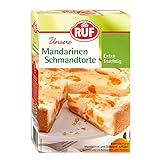 RUF Mandarinen-Schmand-Torte, Backmischung für eine fruchtige Schmandtorte oder Schmandkuchen, mit Weizen-Vollkornmehl, vegan, 8er Pack, 8 x 460g