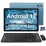 WOZIFAN Tablet Touchscreen 10,1 Zoll Android 12 UMCP Ultraflacher Prozessor MTK8183 8-Core 2.0 GHz mit Schutzhülle Maus GPS Tastatur Dual WiFi für Spiele Arbeit Studium Unterhaltung Blau