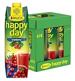 Rauch Happy Day Cranberry | herb-trockener Geschmack |mit fruchtigem Apfel verfeinert | einzigartiges Aroma | 6x 1l Tetra Prisma