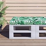 Homgoday Palettenkissen Palettenauflage Sitzkissen Palettensofa Palettenkissen Palettenpolster Palettenmöbel Gartenkissen Gartenmöbel Blattmuster 58x58x10 cm Stoff