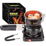 RMAN Shisha Kohleanzünder Elektrischer für Shisha Kohle 600W Elektrisch Kohlegrill mit extra langem 150cm Kabel abnehmbarem Kohlekorb multifunktionaler Griff Shisha Zubehör