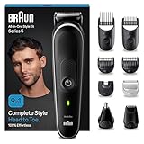 Braun All-In-One Bartpflege Bodygroomer Set, Barttrimmer / Bartschneider, Trimmer/Haarschneider Herren, Haarschneidemaschine, wiederaufladbar, 100 Min. kabellose Laufzeit, MGK5410