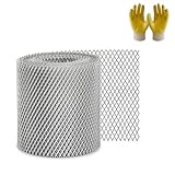 Verbessertes Aluminium-Dachrinnenschutz, 12,7 cm dickeres Dachrinnenschutz, Rolle 12,7 x 152,4 cm, Regenrinnen-Laubschutzgitter mit Handschuhen, 12,7 cm x 1,8 m, 1 Rolle