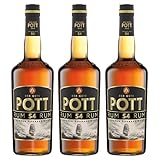 POTT Rum 54% vol. (3x0,7 l) - starker Rum aus Übersee, ideal für den intensiven Genuss in Heißgetränken wie Feuerzangenbowle, Grog oder Glühwein, als Punsch oder als Cocktail, zum Backen