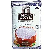 INDIA GATE Premium Basmati Reis – Feiner, aromatischer Langkornreis aus Indien, feines Langkorn (1 x 1 kg)