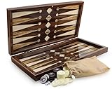 Wunderschöne Backgammon TAVLA XXL Intarsien Look Marküteri/Dunkel