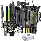 Survival Kit 21 in 1, Notfall Ausrüstung, Survival Set, Professionelle Überlebensausrüstung Multifunktional Outdoor Kit für Reiseabenteuer, Wandern, Camping, Outdoor-Abenteuer