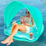 Float Joy Luftmatratze Pool Erwachsene Luftmatratze Wasser mit 2 Getränkehaltern Schwimmreifen Schwimmring Pool Spielzeug Badeinsel für den Pool