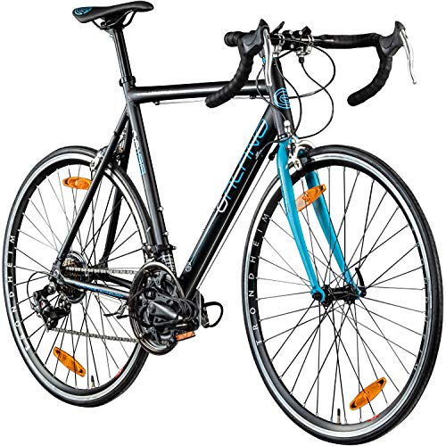 Galano Rennrad 700c Giro D'Italia Fahrrad 28' Fitnessbike Road Bike 14 Gänge (schwarz/blau, 59 cm)