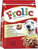 Frolic Hundefutter Trockenfutter mit Rind, Karotten und Getreide, 3 Beutel (3 x 3kg)