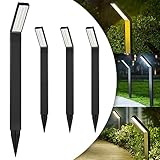 WAFTING Solarlampen für Außen Garten, 4 Wasserdichte Solar-Gehwegleuchtens, 3 Lichtmodi, Auto Arbeiten, Aluminium-Solar-Landschaftsleuchten für Garten, Deck, Rasen, Hof, Weg, Einfahrt